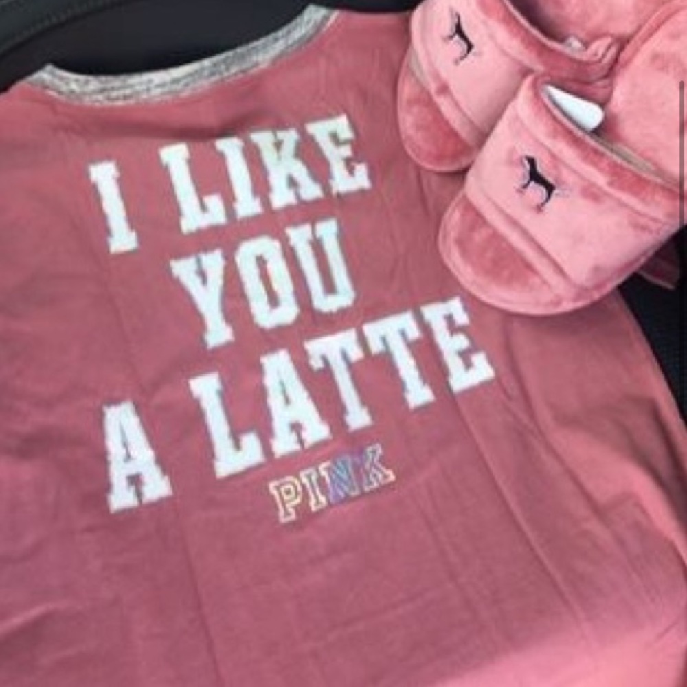 VS PINK I like you a latte nightshirt